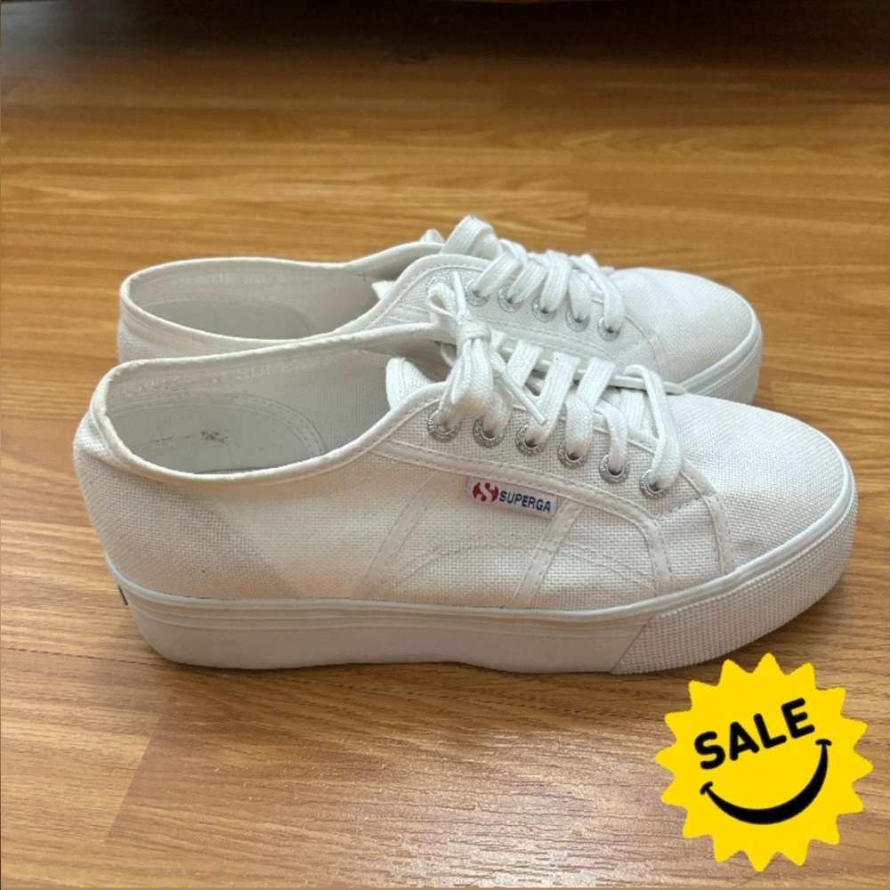 Superga platform canvas sneakers!